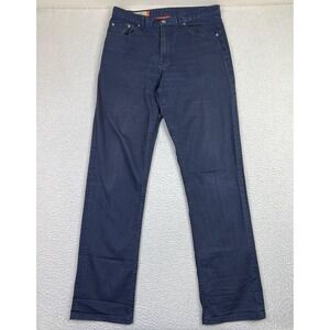 Faconnable Jeans Mens 35x35 Blue Regular Straight Stretch Denim Pants F40